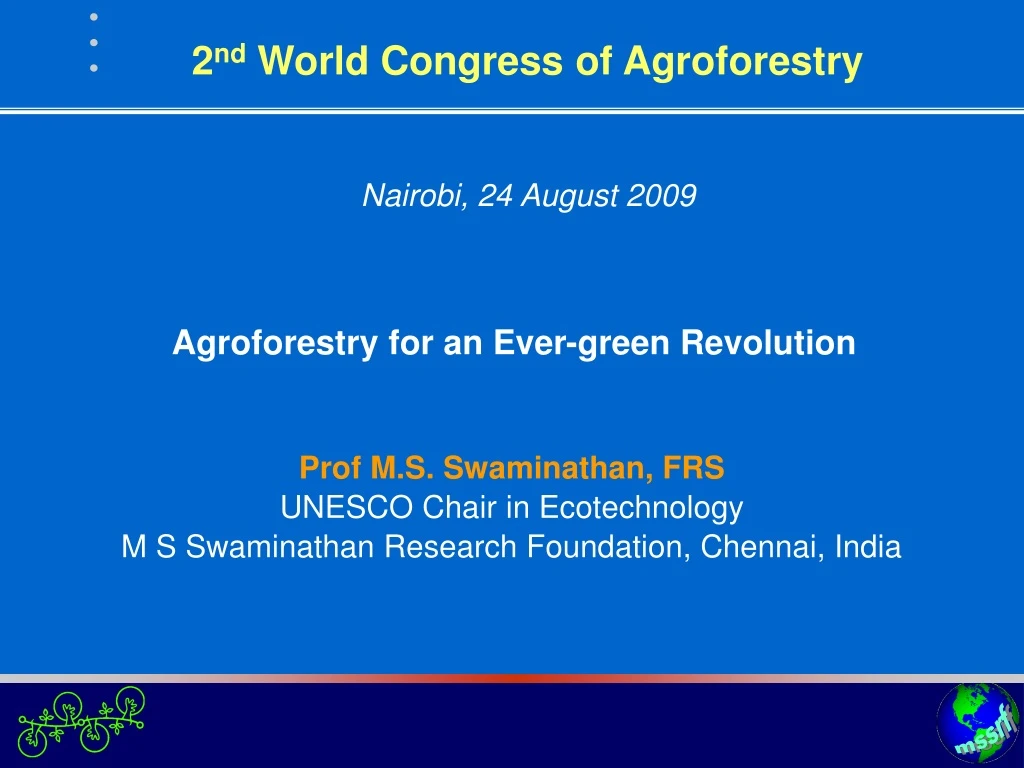2 nd world congress of agroforestry