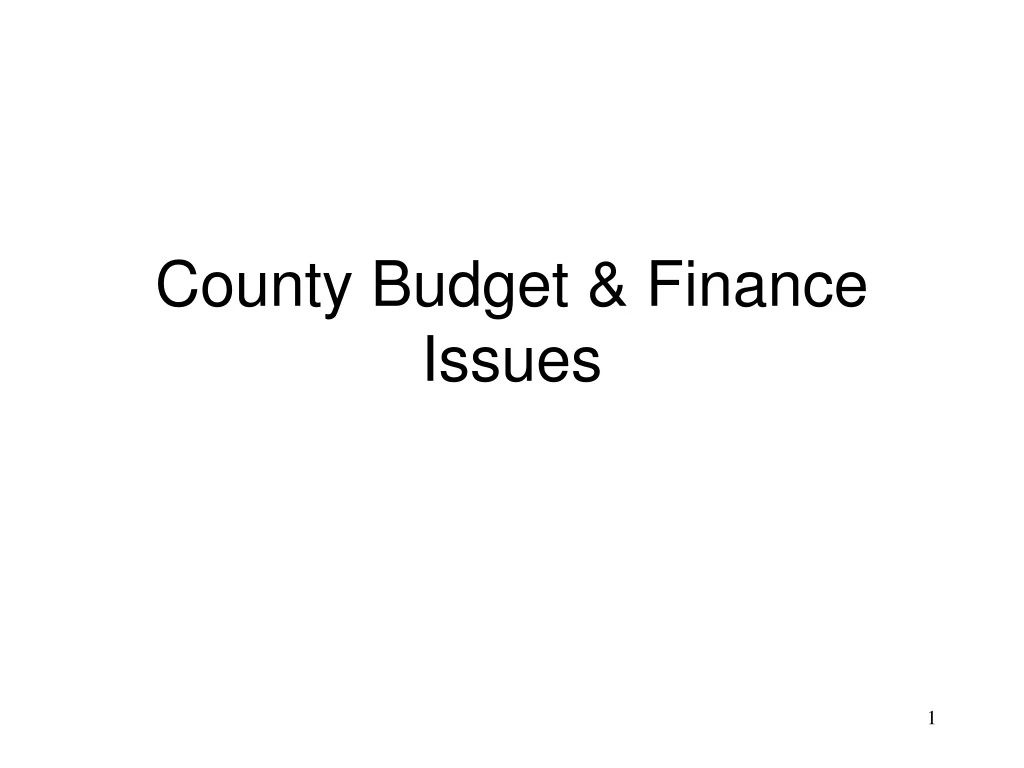 county budget finance issues