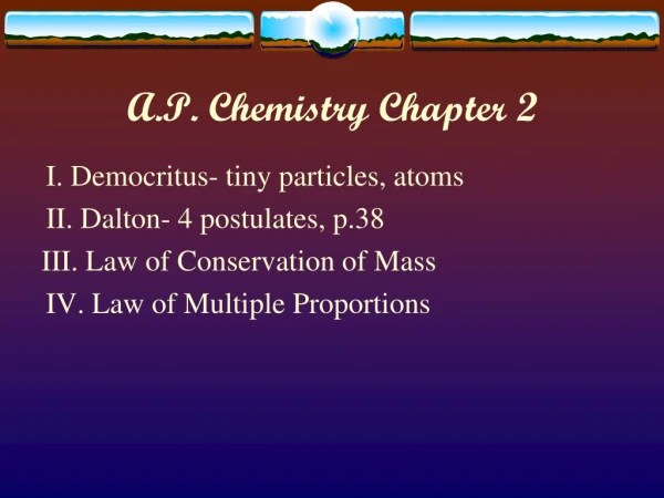 A.P. Chemistry Chapter 2