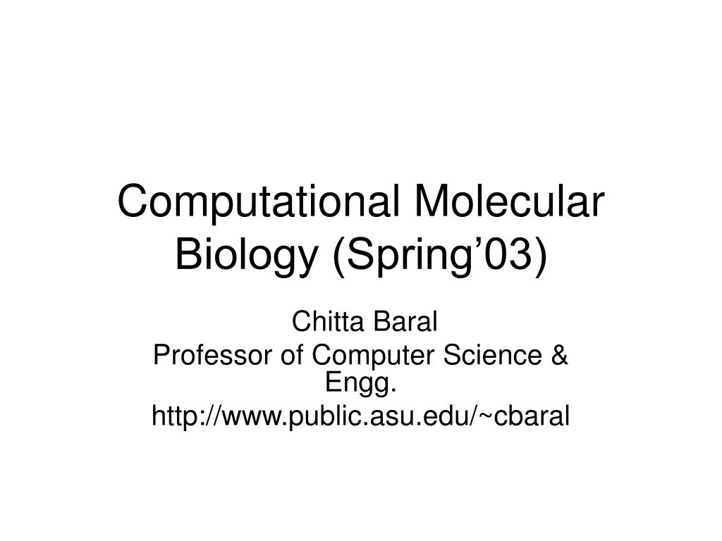computational molecular biology spring 03