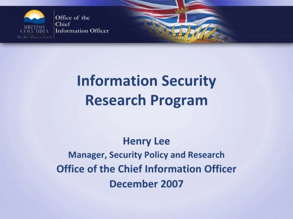 Information Security  Research Program