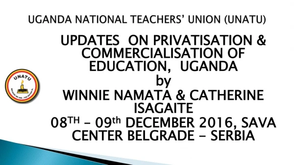 UGANDA NATIONAL TEACHERS’ UNION (UNATU)