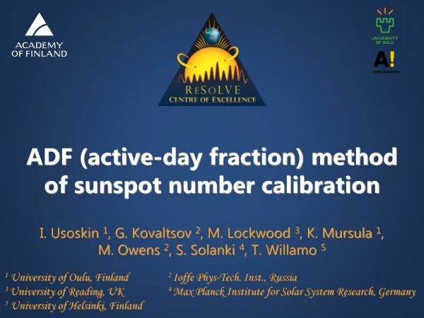 ADF (active-day fraction) method of sunspot number calibration