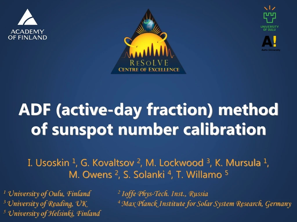 adf active day fraction method of sunspot number calibration