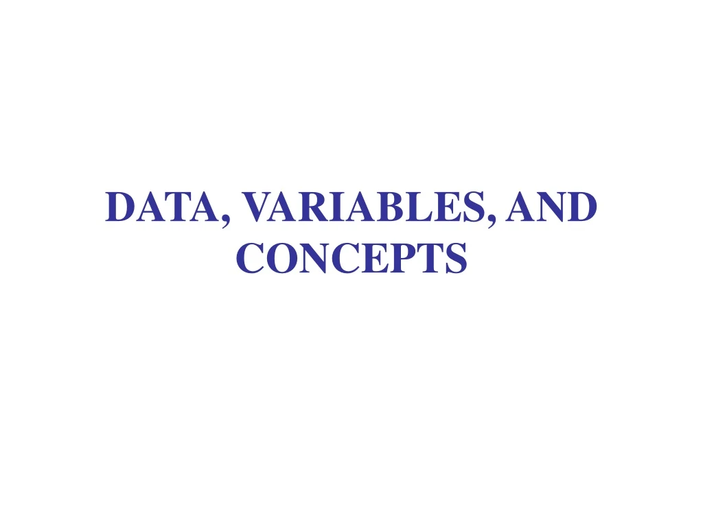data variables and concepts