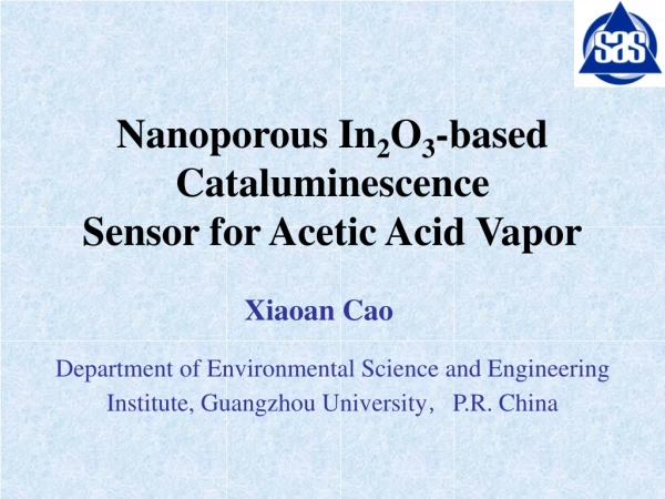 Nanoporous In 2 O 3 -based  Cataluminescence  Sensor for Acetic Acid Vapor