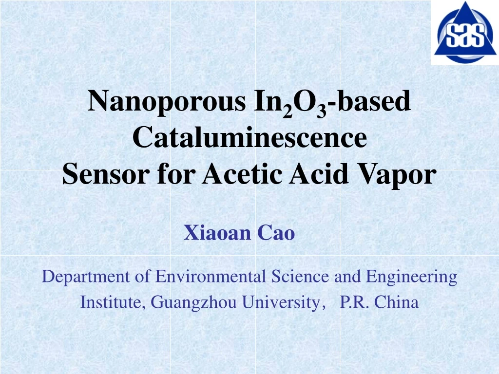 nanoporous in 2 o 3 based cataluminescence sensor for acetic acid vapor