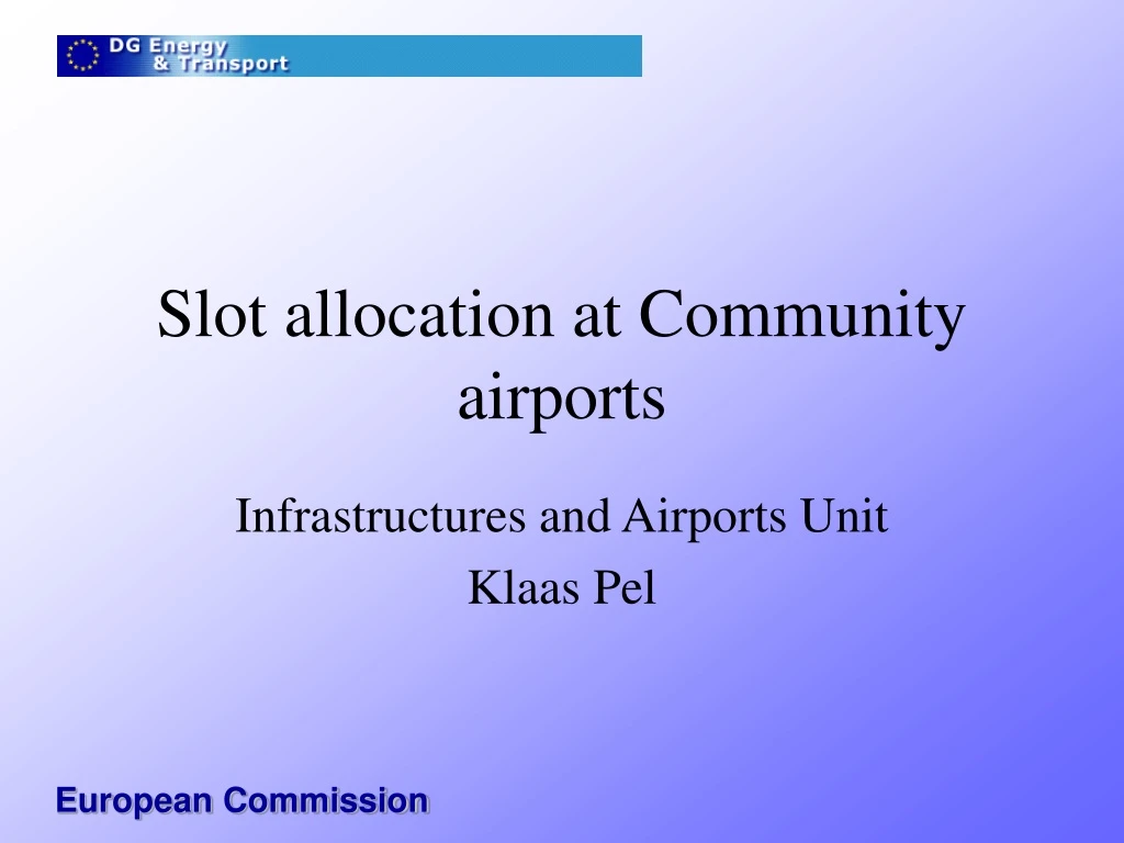 slot allocation at community airports