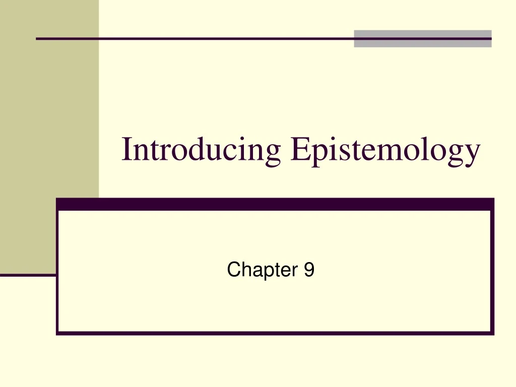 introducing epistemology