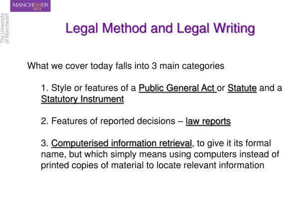 Legal Method and Legal Writing