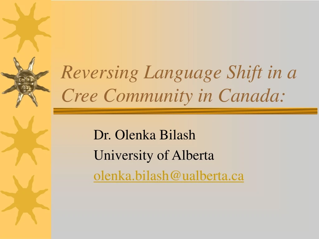reversing language shift in a cree community in canada