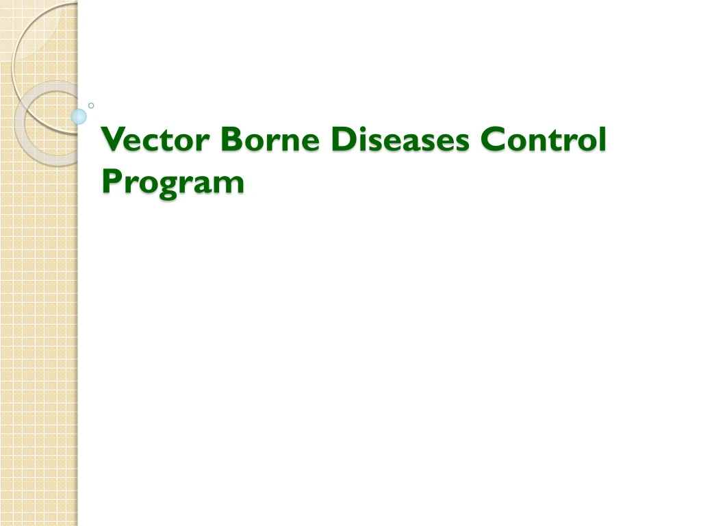 vector borne diseases control program