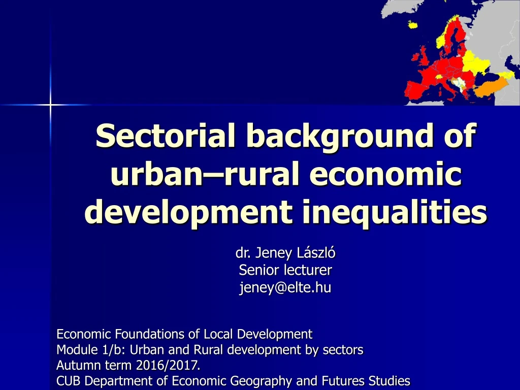 sectorial background of urban rural economic development inequalities