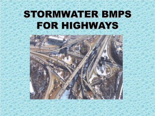 STORMWATER BMPS FOR HIGHWAYS