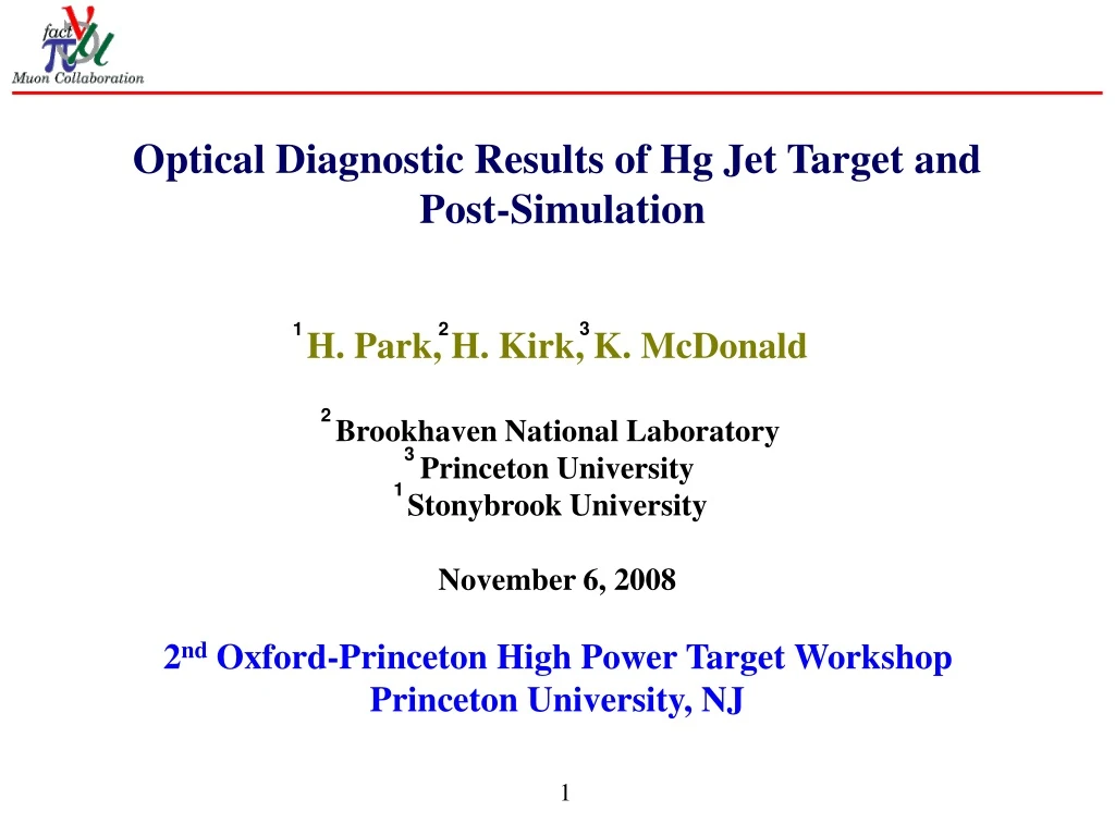optical diagnostic results of hg jet target