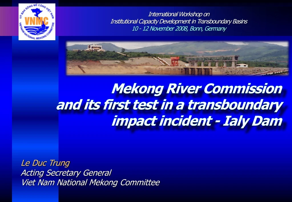 mekong river commission and its first test