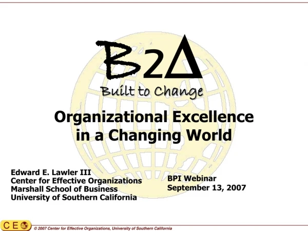 Organizational Excellence  in a Changing World