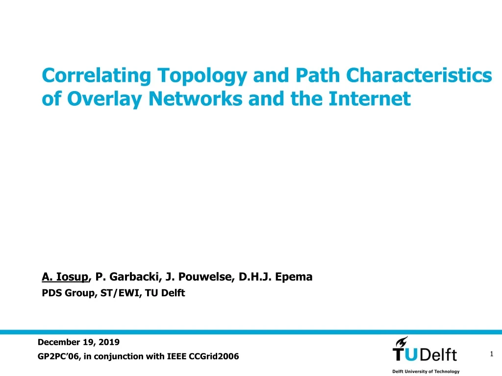 correlating topology and path characteristics of overlay networks and the internet