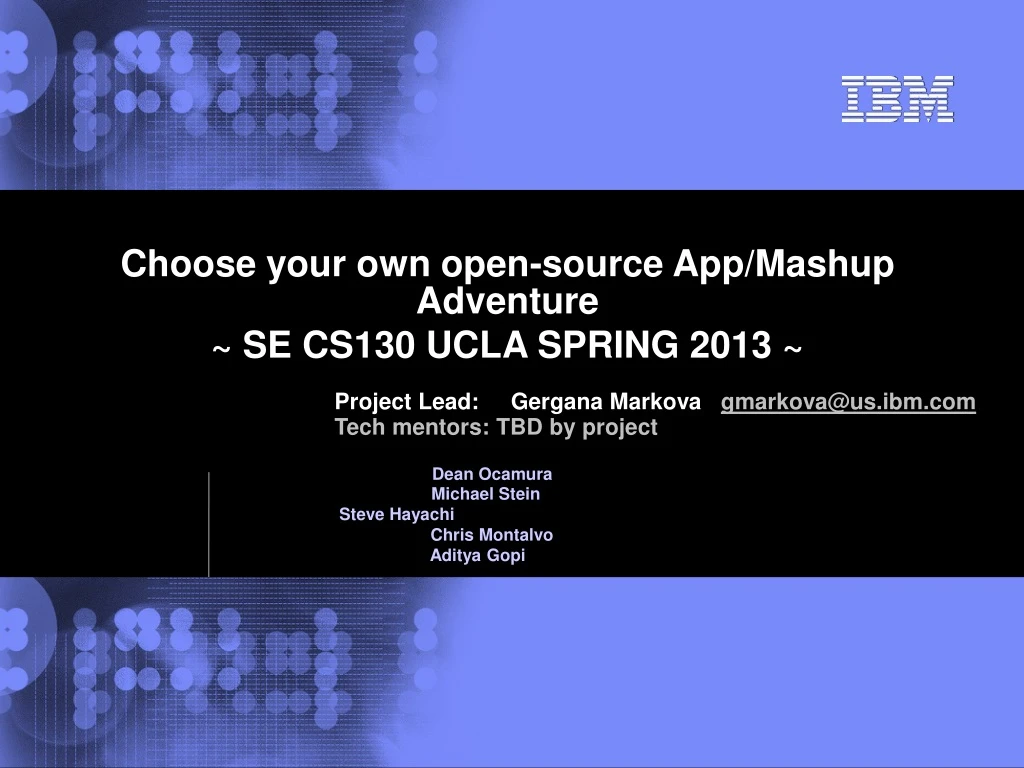 choose your own open source app mashup adventure