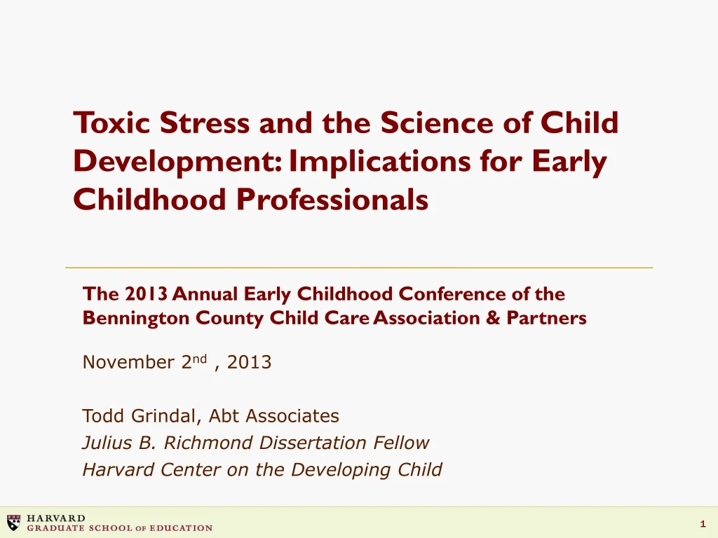 toxic stress and the science of child development