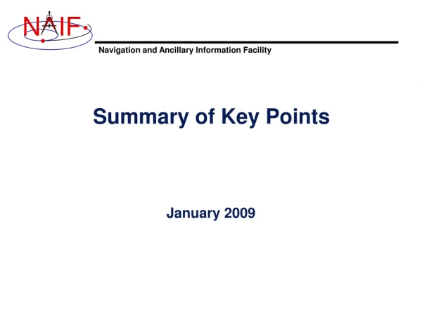 Summary of Key Points