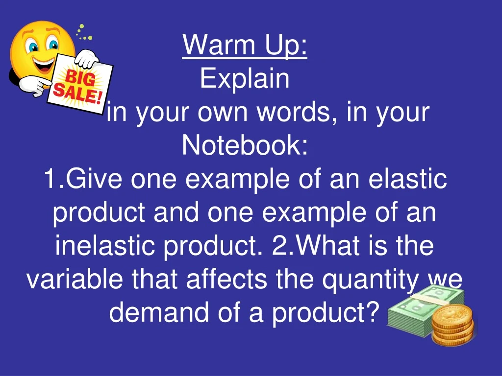 warm up explain in your own words in your