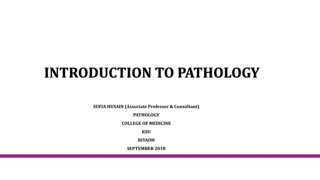 introduction to pathology