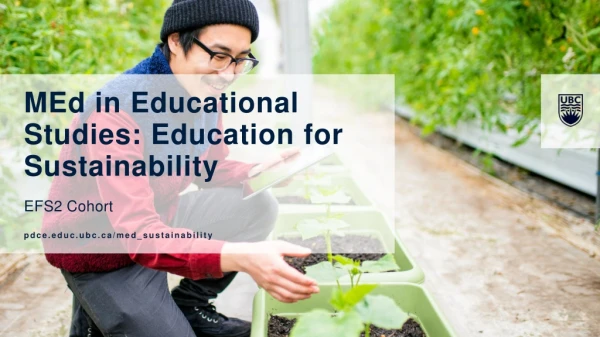 MEd in Educational Studies: Education for Sustainability