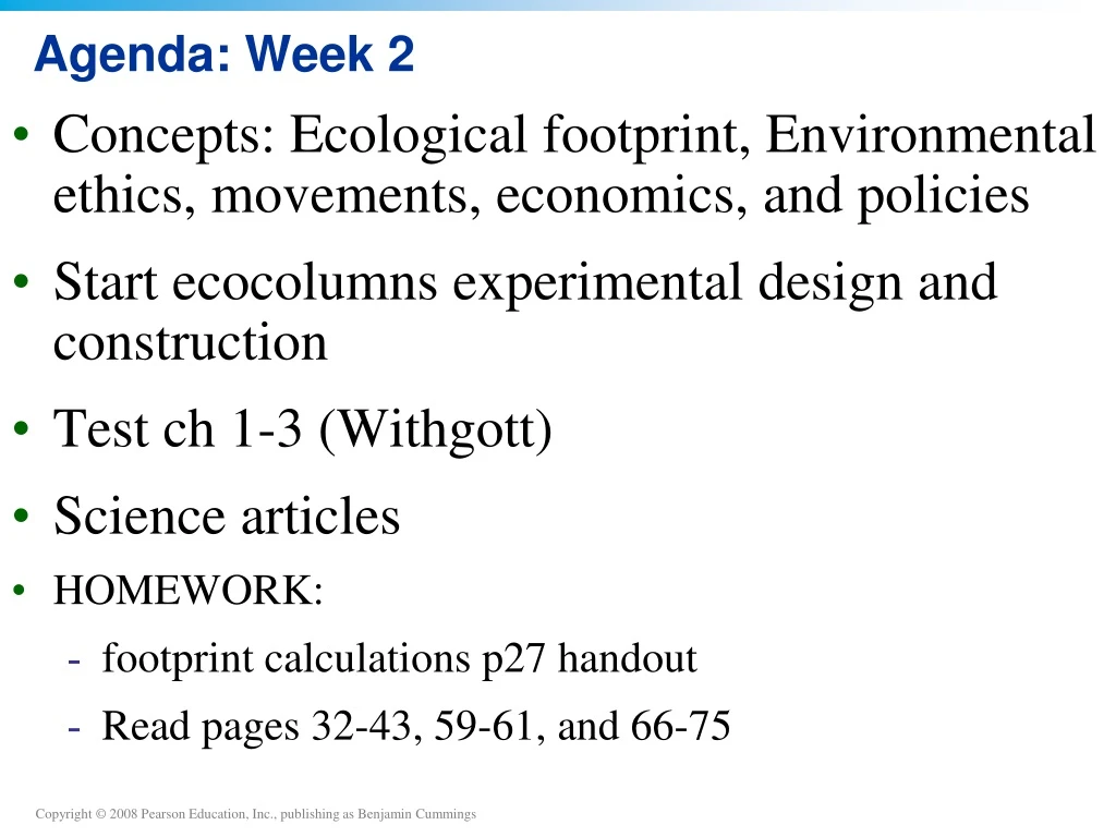 agenda week 2