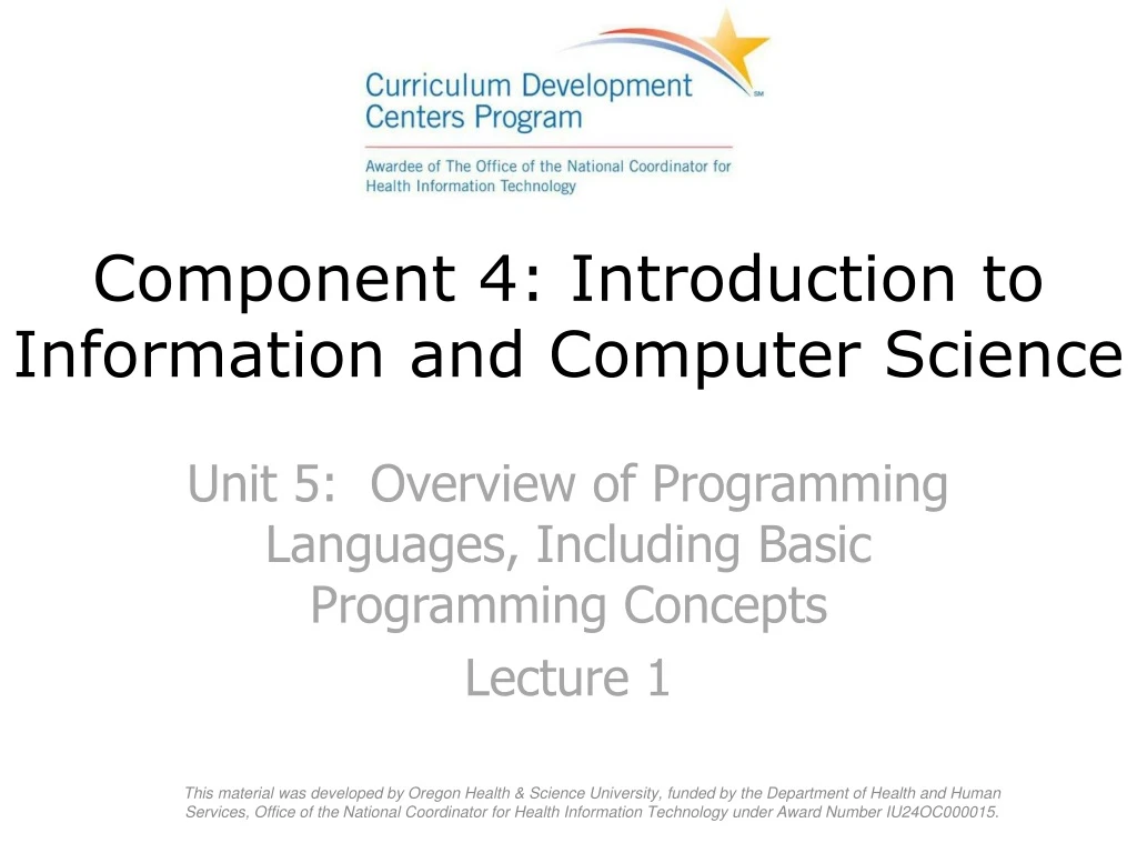 component 4 introduction to information and computer science