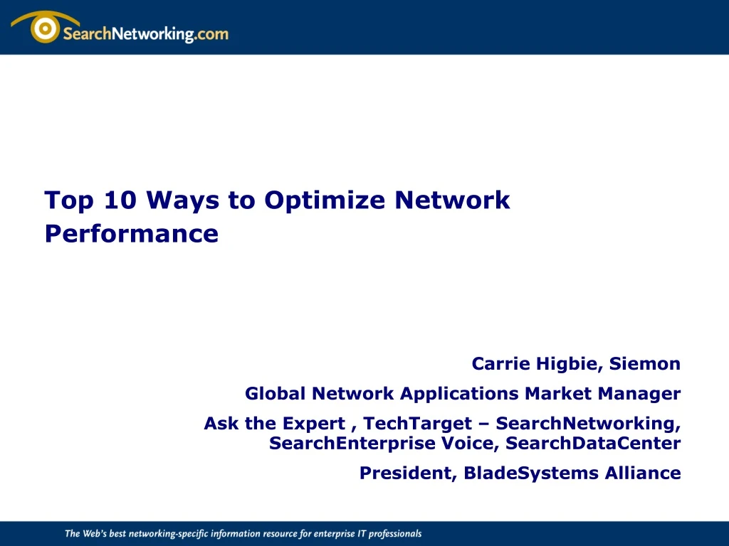 top 10 ways to optimize network performance