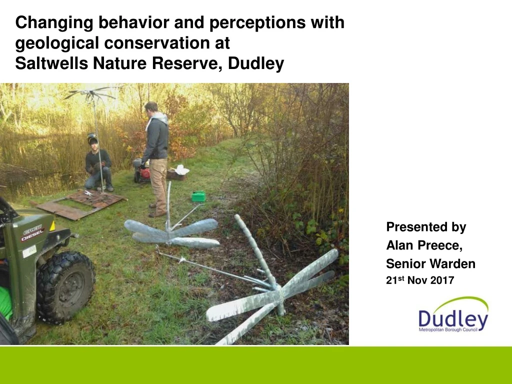 changing behavior and perceptions with geological conservation at saltwells nature reserve dudley