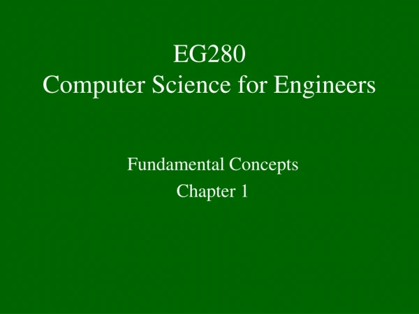 EG280 Computer Science for Engineers