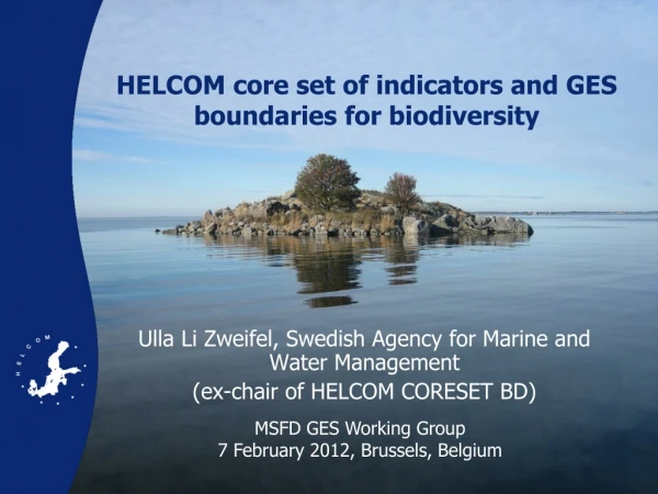 HELCOM core set of indicators and GES boundaries for biodiversity