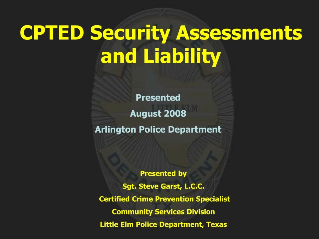 cpted security assessments and liability