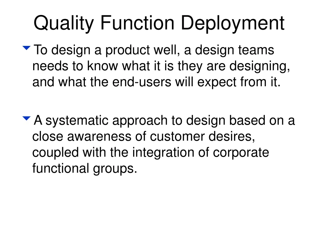 quality function deployment