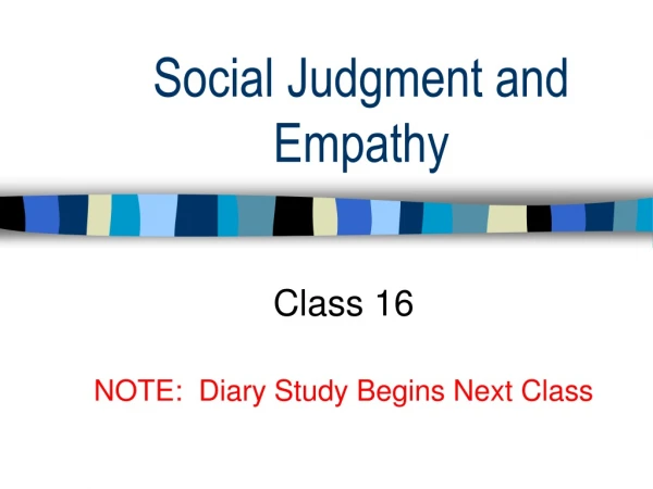 Social Judgment and Empathy