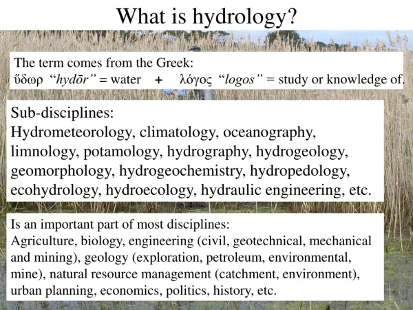 What is hydrology?