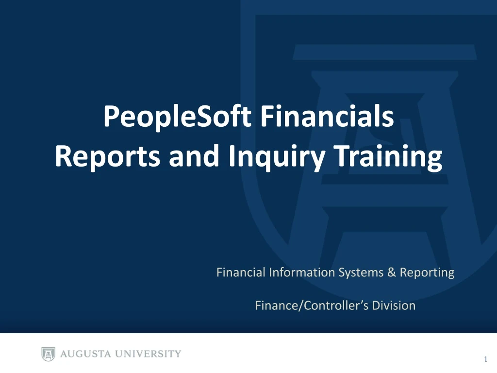 peoplesoft financials reports and inquiry training