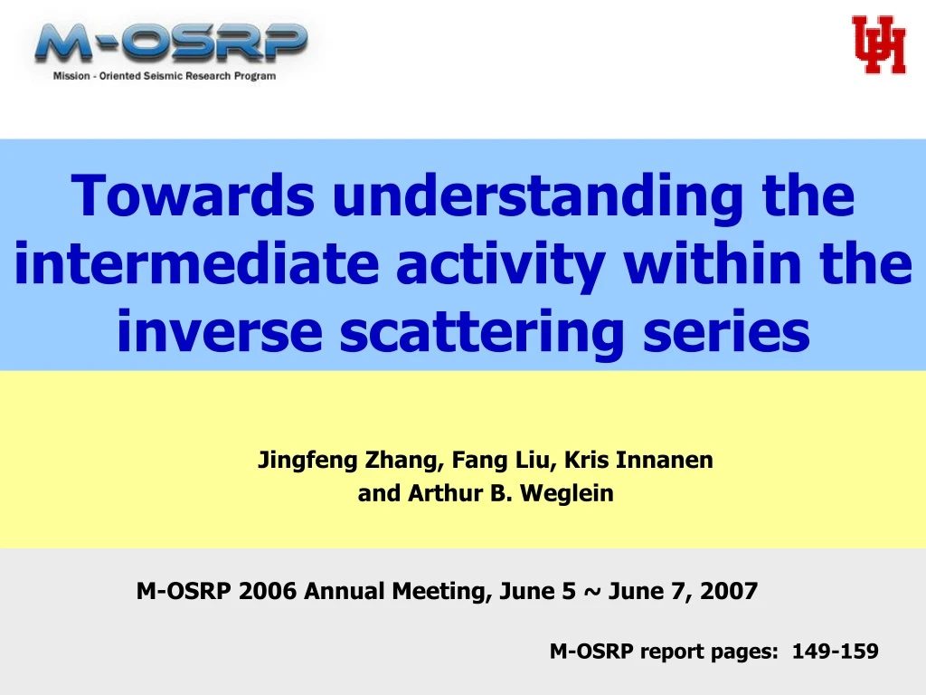 towards understanding the intermediate activity