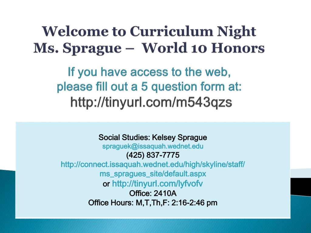 welcome to curriculum night ms sprague world