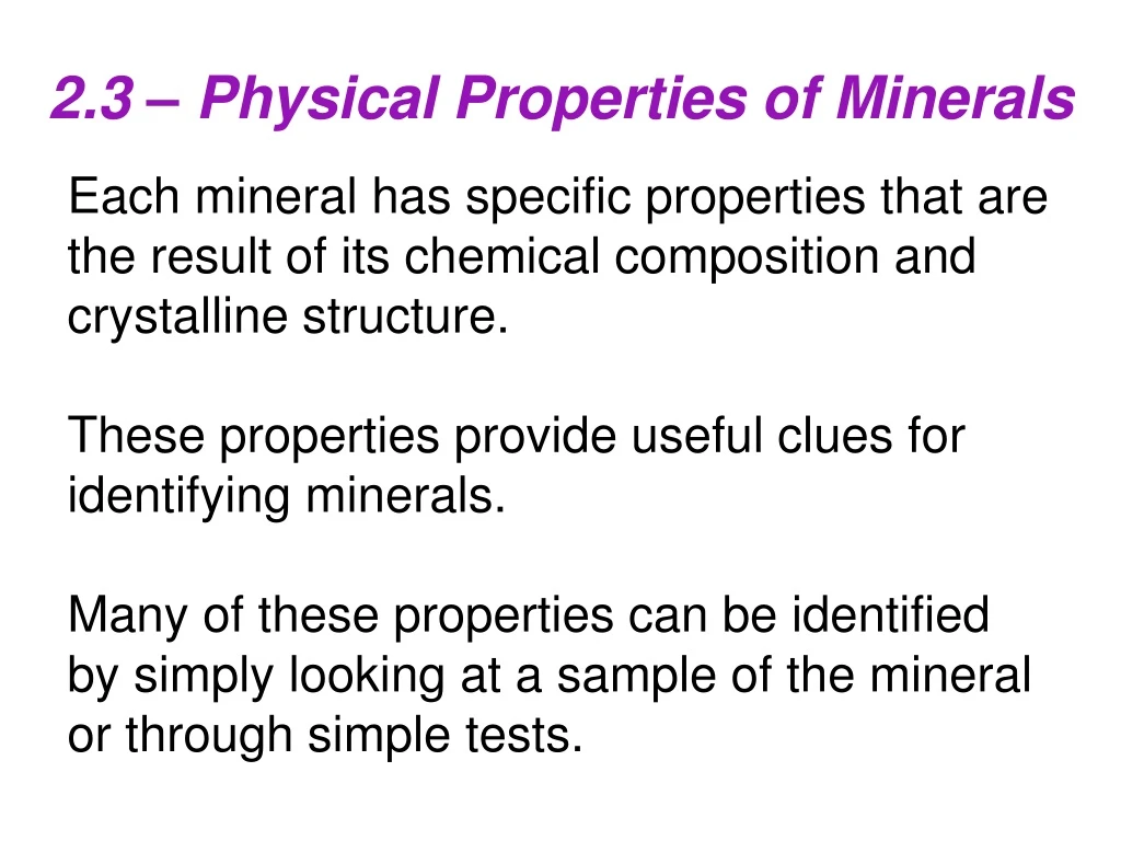 2 3 physical properties of minerals
