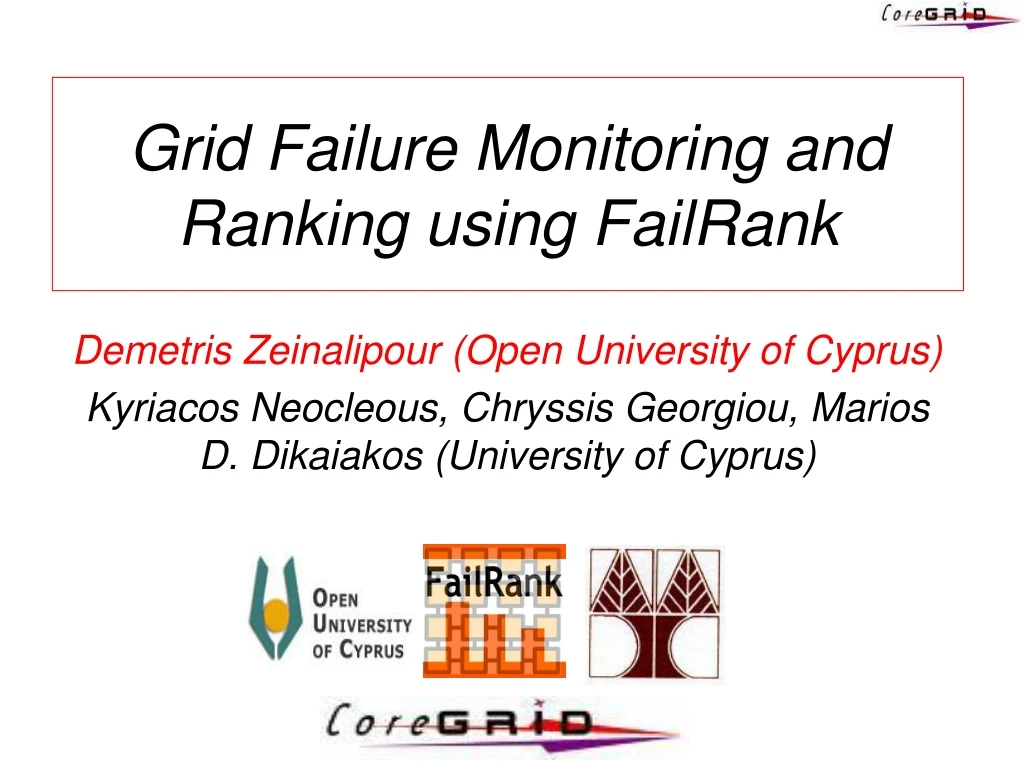 grid failure monitoring and ranking using failrank