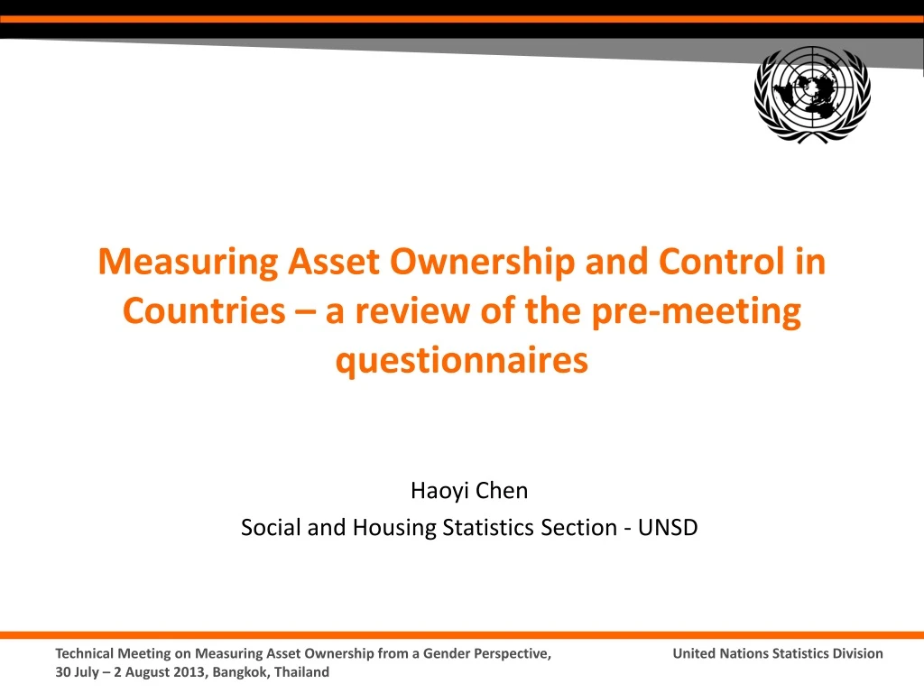 measuring asset ownership and control in countries a review of the pre meeting questionnaires