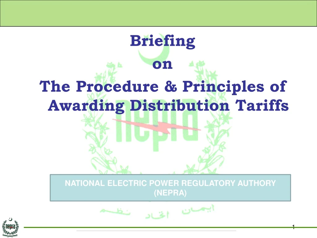 briefing on the procedure principles of awarding