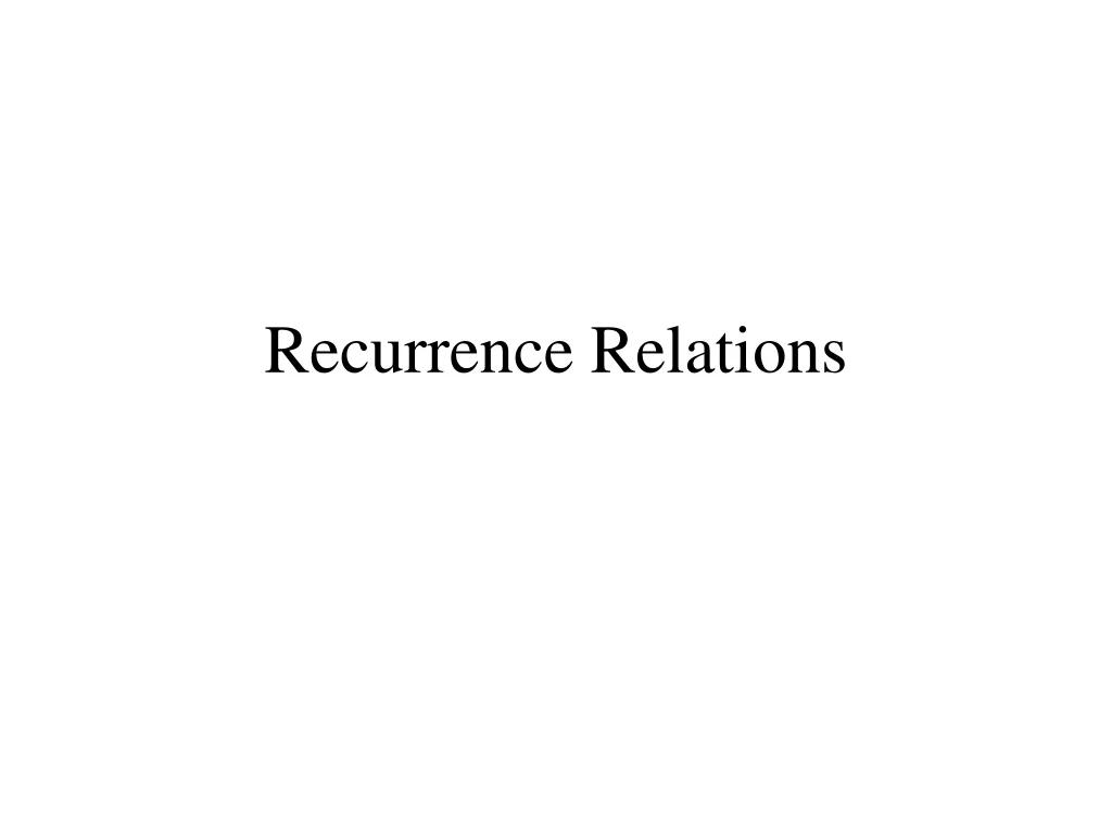 recurrence relations