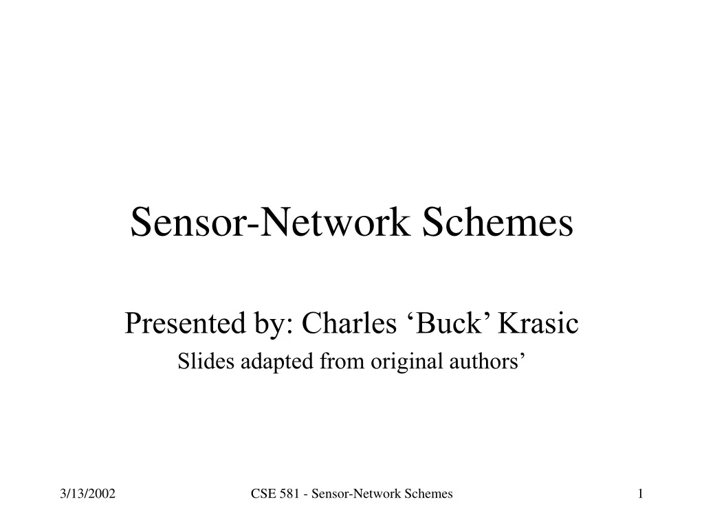 sensor network schemes