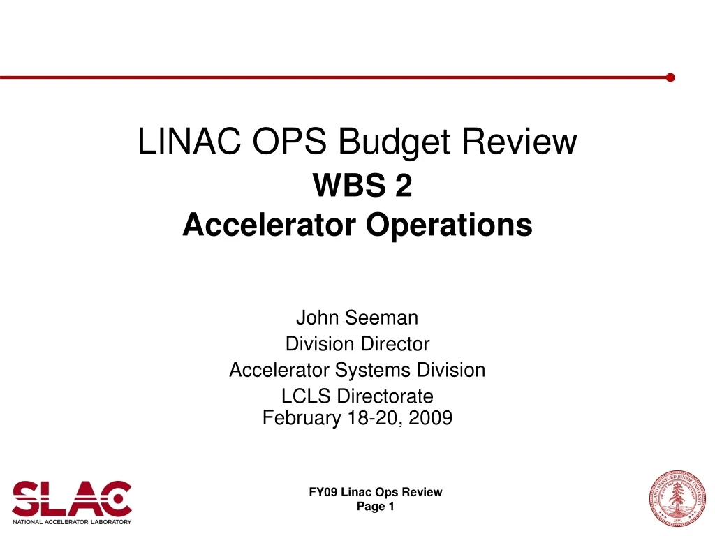 linac ops budget review wbs 2 accelerator operations