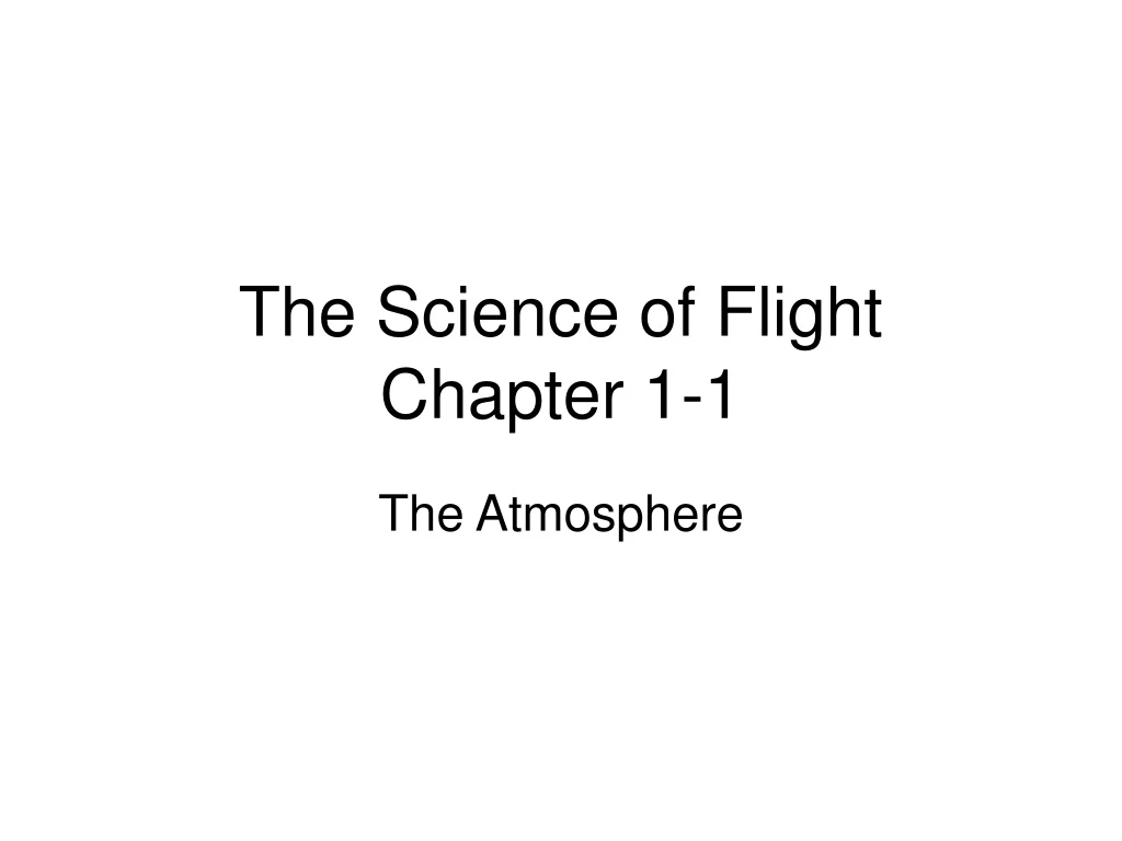 the science of flight chapter 1 1