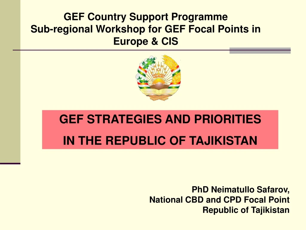 gef country support programme sub regional